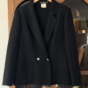 Vintage Salvatore Ferragamo Black Wool Jacket